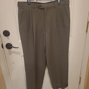 Vito Rufolo Dress Pants Mens Size 38x29 Gray 100% Wool Pleated Cuffed Italy Made - Picture 1 of 10