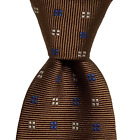 BROOKS BROTHERS Makers 100% Silk Necktie USA Designer Geometric Brown/Blue EUC
