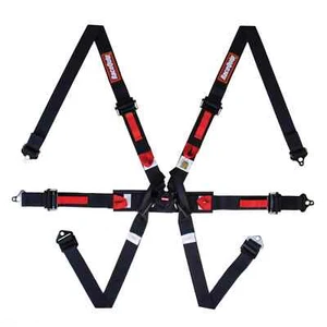 RaceQuip FIA 6 Point Camlock Harness Set Black 2 in. Lap and 2 in. Shoulders - Picture 1 of 4