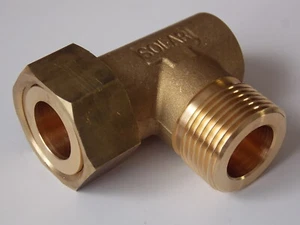 Winkelverschraubung Bogen 3/4" AG / IG flachdichtend Solarthermie Sanitaer - Picture 1 of 4