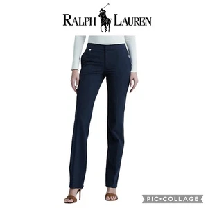 Ralph Lauren navy blue ankle trouser pants straight leg plus sz 14 NWT $125 - Picture 1 of 10
