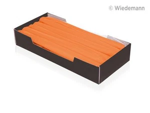 12x Leuchterkerzen 250x25 Orange Tafelkerzen Spitzkerzen RAL Gastro-Qualität - Picture 1 of 1