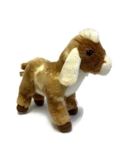 Miyoni Aurora Kid Goat Plush Stuffed Animal Standing Brown White 10" Nubian - Picture 1 of 6