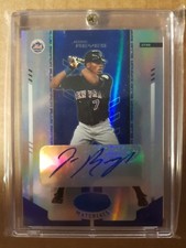 2004 JOSE REYES LEAF CERTIFIED MIRROR BLUE MARBLE SP INSERT AUTO AUTOGRAPH 06/10