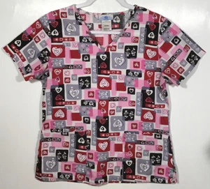 Top de mujer talla XS extra pequeño de SB Scrubs corazones rojo rosa - Imagen 1 de 4