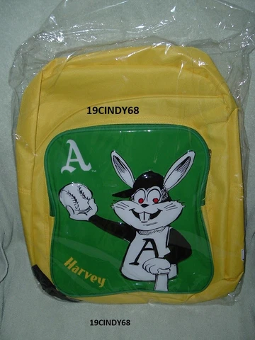 NEW 2018 MLB OAKLAND A'S "HARVEY THE RABBIT" BACKPACK FOR BACK TO SCHOOL Cover