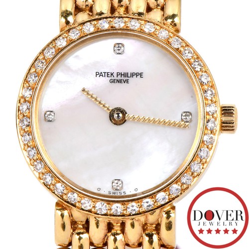 Patek Philippe Calatrava Diamond 18K Gold 4707 Ladies Watch 44 Grams NR