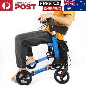 4Wheels Folding Rollator Walker Aluminium Walking Frame Mobility Aid Lightweight - Picture 1 of 16