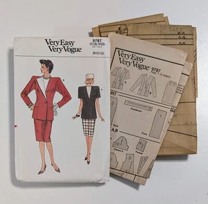 #9787 Vintage 1986 VOGUE Sewing Pattern Misses' Jacket & Skirt 8,10,12 UNCUT - Picture 1 of 3