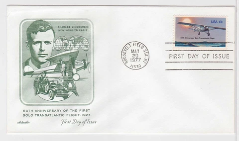 TurtlesTradingPost- Charles Lindberg 1977 #1710 FDC Artmaster Cachet Cover