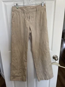 J Jill Women Chino Pants Straight Leg Flat Front Stretch embossed floral size 4 - Picture 1 of 9