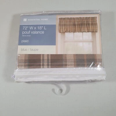 Puf Cenefa Cortina 72" W x 18" L - Lino Texturizado - Varilla-Bolsillo - Tostado - Granja Foto 1 de 4