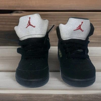 Nike AIr Jordan Retro Metallic 5 BT OG Black Fire Red 440890 003 US_5C - Image 1 of 4