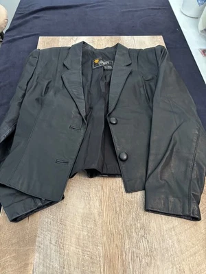 Womens Leather Jacket, COwboy Brand, Size M, Black - Image 1 of 4