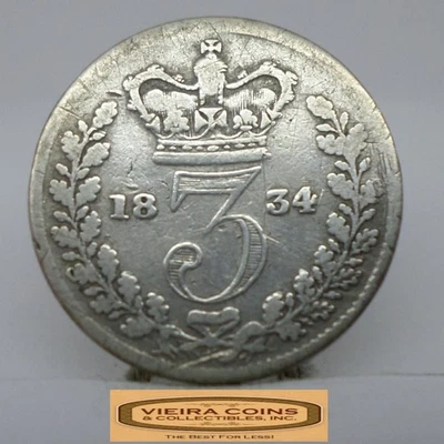 1834 Great Britain Silver 3 Pence - #C52563NQ - Image 1 of 2