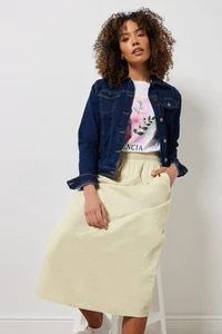 M&Co Women's Cotton Pocket Detail Midi Skirt - Picture 1 of 14