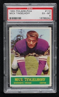 1964 Philadelphia Mick Tingelhoff #110 PSA 6 Rookie RC HOF - Image 1 of 2