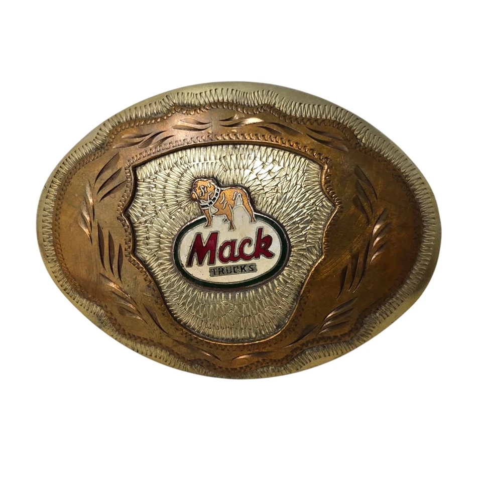 Hebilla de cinturón de camión Mack vintage estilo occidental plata alemana rara Foto 1 de 4