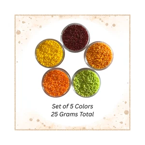5er Set Farben Miyuki 11/0 Delica Rocailles Herbstfarben Grün Orange Gelb 25 - Bild 1 von 2