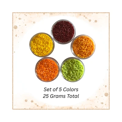 Juego de 5 Colores Miyuki 11/0 Delica Semilla Cuentas Otoño Colores Verde Naranja Amarillo 25 Foto 1 de 2