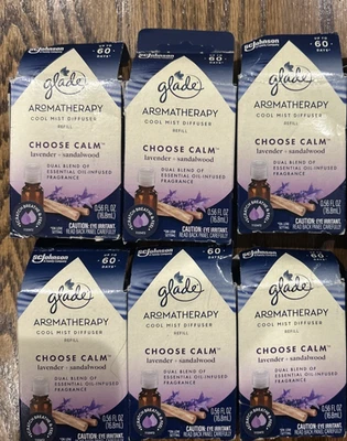 Lote de 6 difusores Glade Cool Mist elige aceites de recarga calma lavanda + sándalo Foto 1 de 2