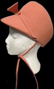 Adolofo II Fredrick & Nelson Vintage Clouch Filzhut mit Krempe Pfirsich Orange - Bild 1 von 9