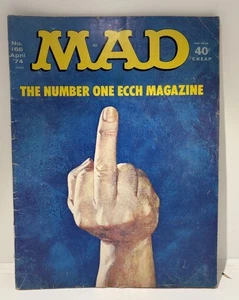 Mad Magazine #166 April 1974 Middle finger banned issue - Picture 1 of 5