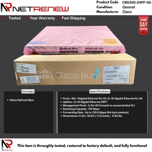 Cisco Refresh CBS350-24FP-4G 24-Port Gigabit PoE+ Managed Switch - Bild 1 von 1