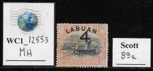 WC1_12553. COL.: LABUAN. 4 c. sobre 8 c. embalaje original. Sello 1899. Scott 89a. MH - Imagen 1 de 1