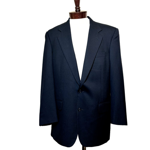Giacca tuta uomo Burberrys sport cappotto blazer blu navy taglia 44 super 100's lana