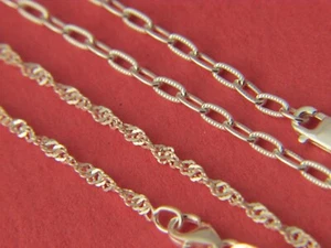 2 x Collar de Plata Esterlina Real Cadenas de Plata 925 Lote de 2 - Imagen 1 de 6