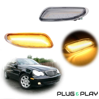 Clear Lens Amber Side Marker Lights For 01-07 Mercedes W203 C230 C240 C280 C320 - Image 1 of 4