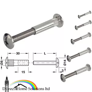 10 piezas pernos/tornillos conectores M6 cocina/gabinete/armario muebles - Imagen 1 de 5