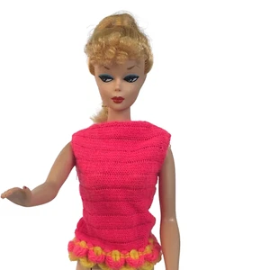 Vintage 1968 Barbie Parlante Maglia Rosa e Giallo #1115 Mattel - Foto 1 di 5