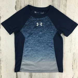 Under Armour Heatgear Blue Raglan Short Sleeve Shirt Youth Boys Sz 4 - Picture 1 of 7