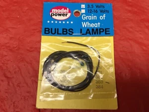 Model Power Grain of Wheat Bulbs No. 393G 3.5 Volts Green Bulbs NEW IN PACKAGE - Picture 1 of 3