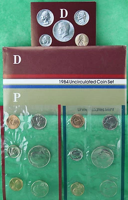 1984 P and D Annual US Mint UNC 10 Coin Set BU Philadelphia and Denver Coins - Image 1 of 4