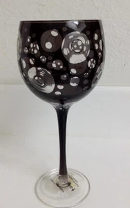 SOUTH COAST BLACK CIRCLES WINE GLASS SET OF 4 NEW - Picture 1 of 1