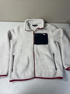 Tommy Hilfiger Sherpa Fleece Full Zip Jacket Women Medium Faux Fur - Picture 1 of 12