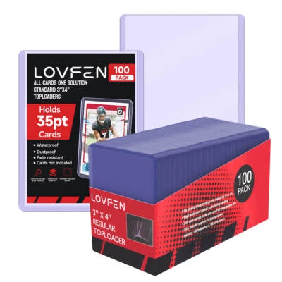 LOVFEN 100CT Standard 3"x4" Regular Toploaders For 35pt Trading Sports Cards