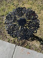 Cast Iron Table Black Grapes Design. 21.5 In Wide 21 In Tall