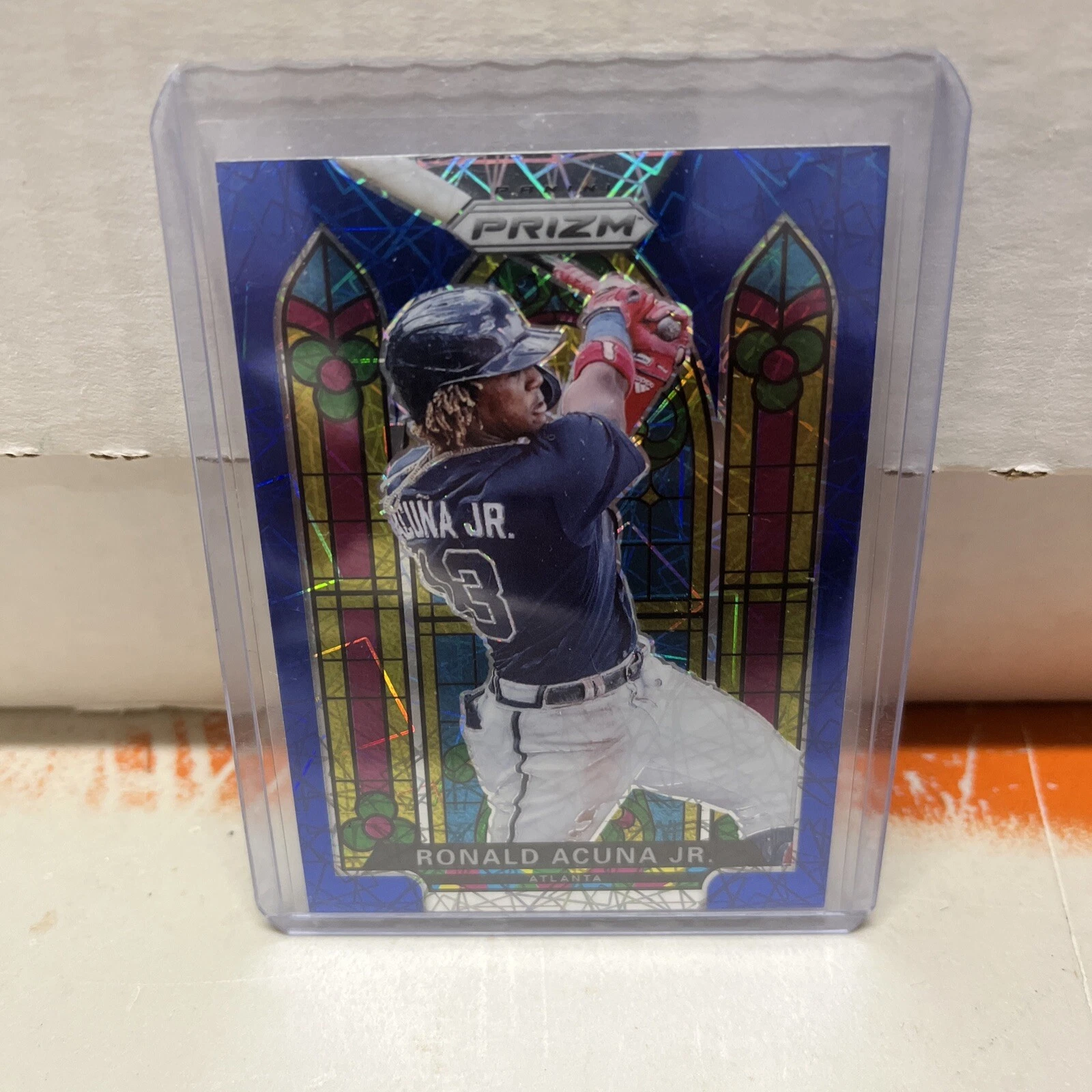 2021 Panini Prizm Stained Glass Ronald Acuna, Jr. Blue Velocity
