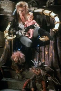 Labyrinth David Bowie sits with baby 24x36 poster - Picture 1 of 1