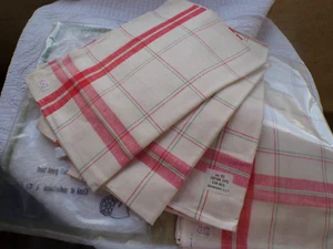 6 Torchons Ancien Métis De Cholet  a liteaux rouges et verts - Imagen 1 de 7