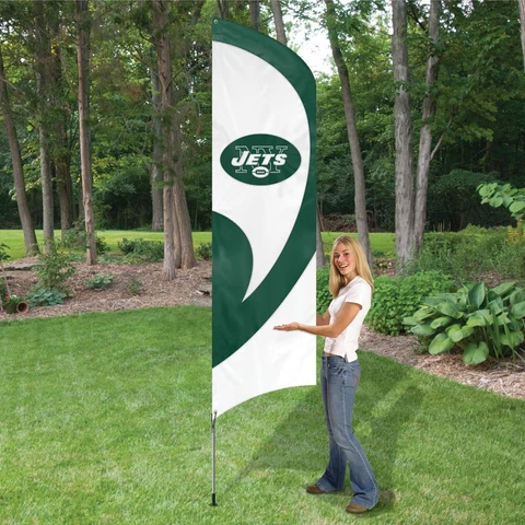 New York Jets Tall Team Flag 8.5ft Flag w 11.5ft Pole NFL Priority Mail Cover