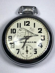 Vintage INGRAHAM Railroad Pocket Watch Loose Plastic Face Cover Estate 89 - Picture 1 of 8
