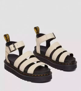 Dr. Martens Blaire Damen-Sandale ─ Pergamentbeige Pisa neu mit Karton Größe 10 - Bild 1 von 9