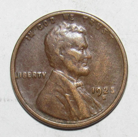 1925 S Lincoln Cent XF (T7) Cover