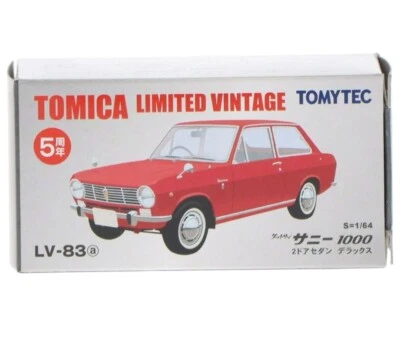 Tomica Limited Vintage LV-83a Datsun Sunny 1000 1/64 Sedan Deluxe Red Japan TLV - Immagine 1 di 4