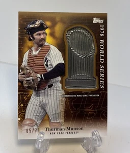 2023 Topps Update Thurman Munson World Series Medallion Card SP /75 Gold - Picture 1 of 3